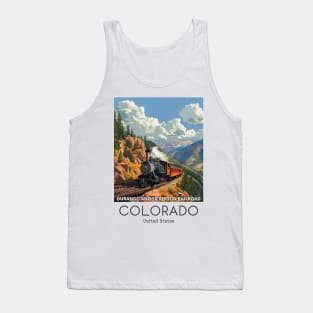 A Vintage Travel Illustration of the Durango and Silverton Narrow Gauge Railroad - Colorado - US Tank Top